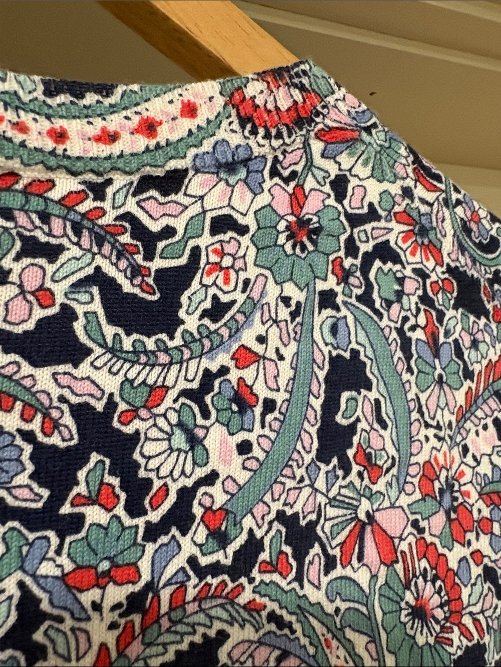 Talbots Cotton Paisley Cardigan, Size L, NWT - Picture 7 of 11